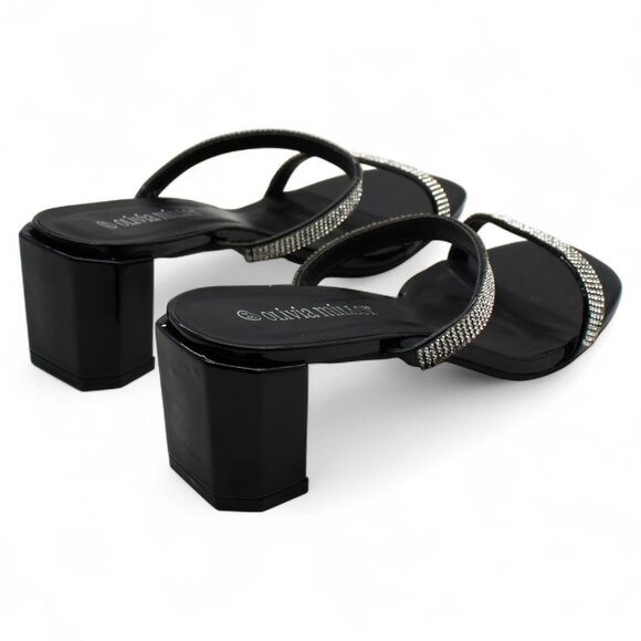 Olivia Miller Womens Ariel Patent Slides Heels - Picture 5 of 7